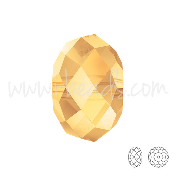 5040 Swarovski briolette perlen crystal metallic sunshine Gelb 6mm (10)
