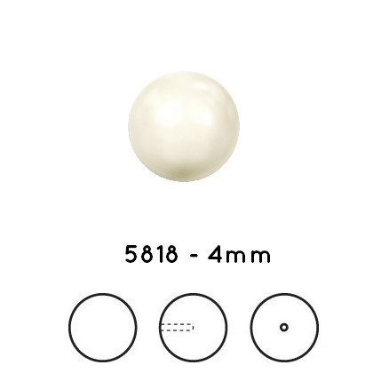 Kaufen Sie Perlen in Deutschland Swarovski 5818 Half drilled - Crystal creamrose pearl - 4mm (10)