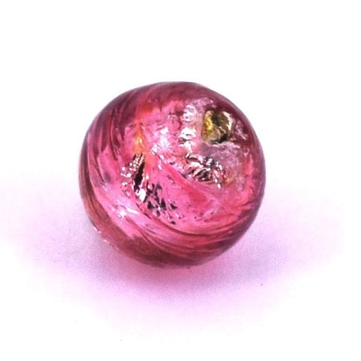 Murano-Rundperle Rubin und Silber 8mm (1)